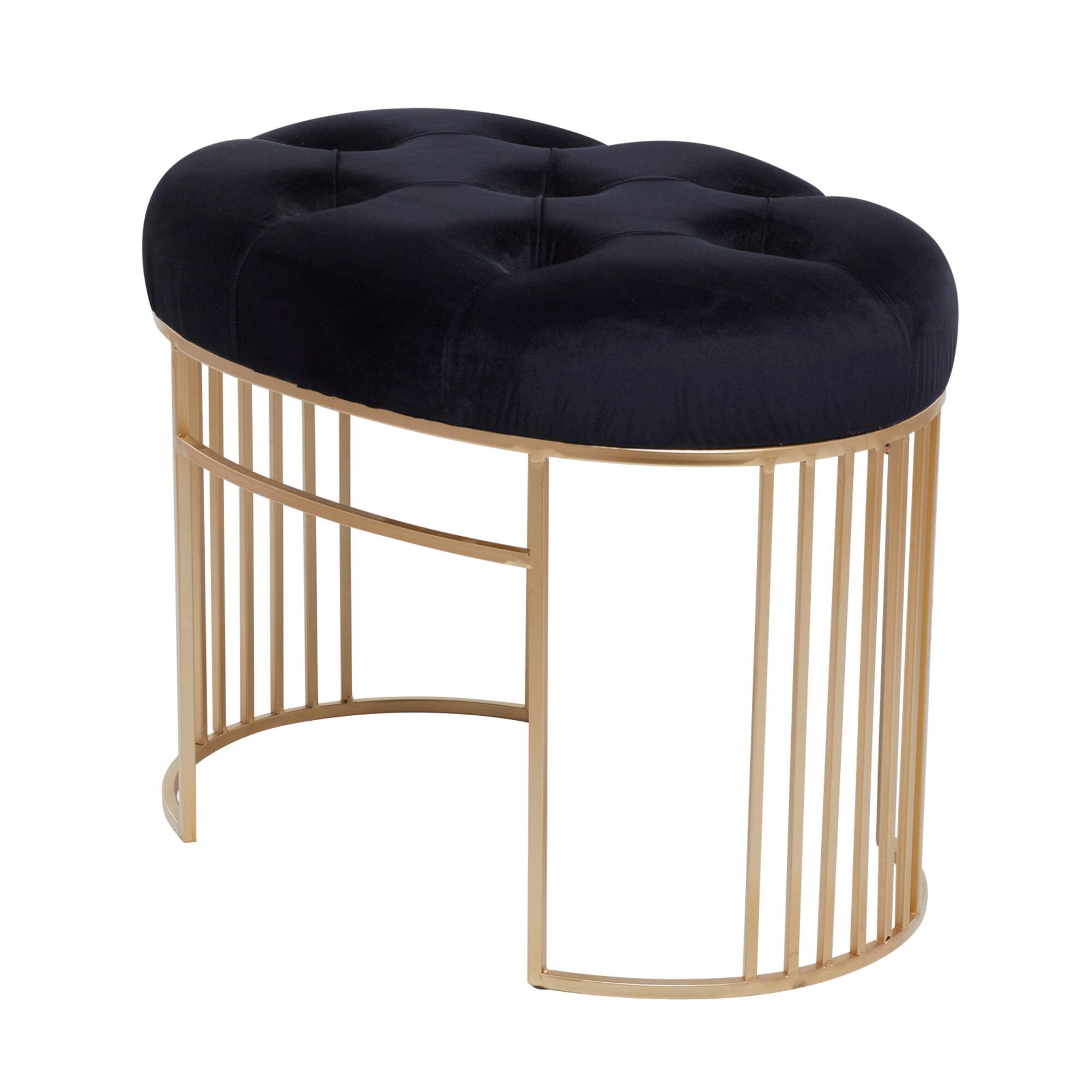 24" Velvet & Metal Glam Bench